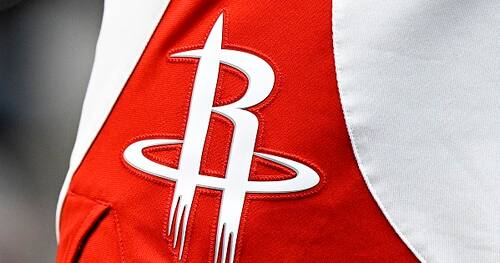 WASHINGTON, DC - JANUARY 05: The Houston Rockets logo on their uniform during the game against the Washington Wizards at Capital One Arena on January 05, 2022 in Washington, DC. NOTE TO USER: User expressly acknowledges and agrees that, by downloading and or using this photograph, User is consenting to the terms and conditions of the Getty Images License Agreement. (Photo by G Fiume/Getty Images)