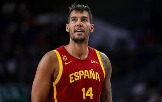 Willy Hernangomez of Spain seen during the Basketball International Friendly match between Spain and Puerto Rico at WiZink Center on July 23, 2024 in Madrid, Spain.