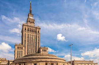 The Palace of Culture and Science in Warsaw. (Photo by: Loop Images/Universal Images Group via Getty Images)