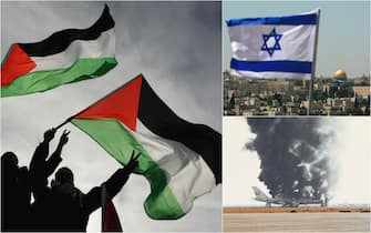 palestina israele bandiere
