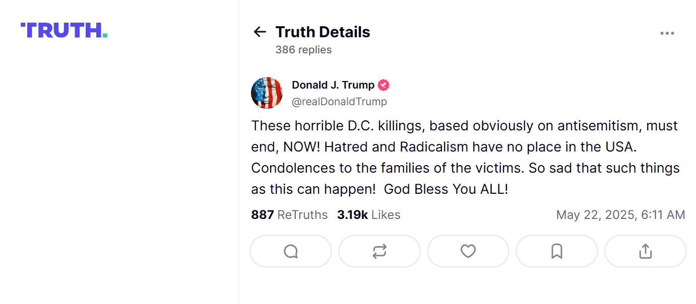 Il post del presidente Usa