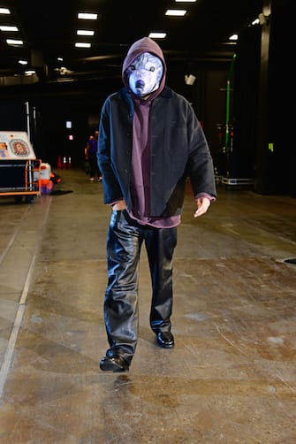 PHOENIX, AZ - OCTOBER 31: Devin Booker #1 of the Phoenix Suns arrives at the arena in a Halloween Costume before the game against the San Antonio Spurs on October 31, 2023 at Footprint Center in Phoenix, Arizona. NOTE TO USER: User expressly acknowledges and agrees that, by downloading and or using this photograph, user is consenting to the terms and conditions of the Getty Images License Agreement. Mandatory Copyright Notice: Copyright 2023 NBAE (Photo by Barry Gossage/NBAE via Getty Images)