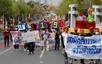 La manifestazione del Primo maggio a Bangkok, capitale della Thailandia