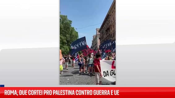 Roma, cortei pro Palestina, contro guerra e UE Roma, cortei pro Palestina, contro guerra e UE