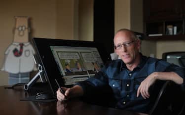 Scott Adams, cartoonist and author and creator of "Dilbert", poses for a portrait in his home office on Monday, January 6, 2014  in Pleasanton, Calif. Adams has published a new memoir "How to Fail at Almost Everything and Still Win Big: Kind of the Story of My Life". (Photo By Lea Suzuki/The San Francisco Chronicle via Getty Images)
