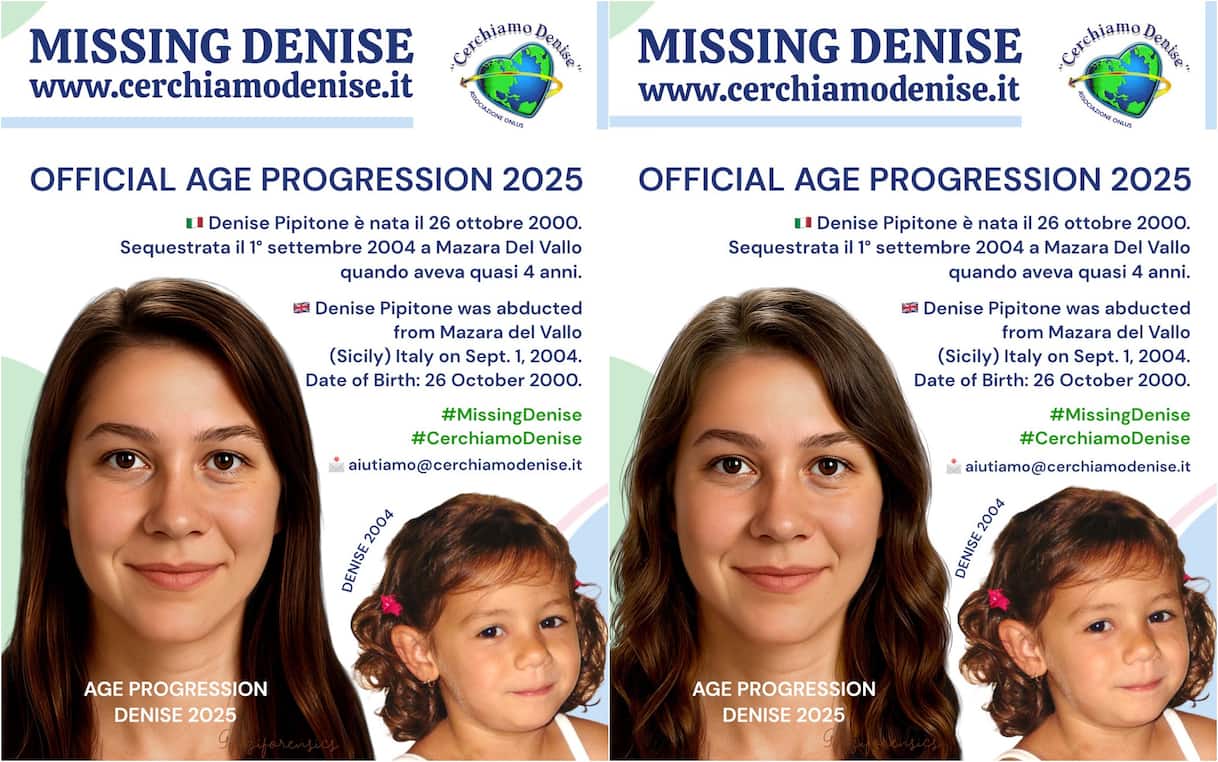 Denise Pipitone, ecco come sarebbe oggi: le nuove immagini di age progression a 25 anni Denise Pipitone, ecco come sarebbe oggi: le nuove immagini di age progression a 25 anni