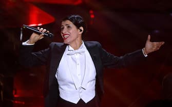 Sanremo Festival co-host and Italian singer Giorgia performs on stage at the Ariston theatre during the 74th Sanremo Italian Song Festival, in Sanremo, Italy, 07 February 2024. The music festival will run from 06 to 10 February 2024.  ANSA/RICCARDO ANTIMIANI