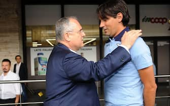 Claudio Lotito, Simone Inzaghi
10-09-2016 Roma
Viaggio Lazio in treno per la trasferta di Verona
@ Marco Rosi / Fotonotizia