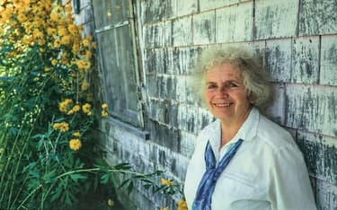 Portrait of Pulitzer Prize-winning American author, teacher, and activist Grace Paley (1922 - 2007) outside her home in Thetford, Vermont, 2004. (Photo by Derek Hudson/Getty Images)
