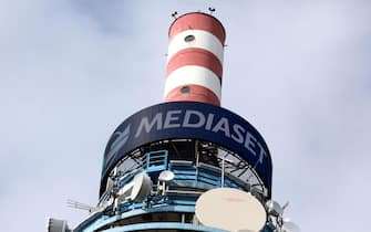 La torre dei ripetitori Mediaset nella sede del gruppo a Cologno Monzese, 4 settembre 2019.
ANSA / MATTEO BAZZI