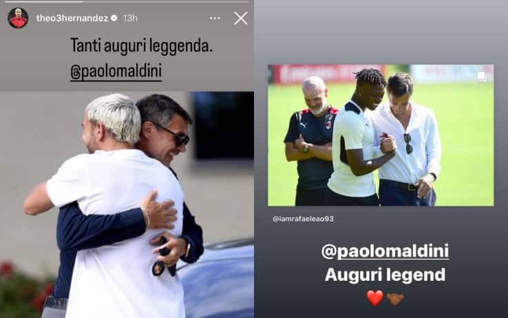 Gli auguri di Theo e Leao a Maldini