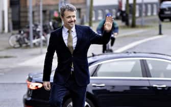 epa10997744 Danish Crown Prince Frederik arrives at the EU's Carbon Capture and Utilization and Storage (CCUS) Forum at the Nordkraft Cultural Center in Aalborg, Denmark, 27 November 2023.  EPA/Henning Bagger DENMARK OUT