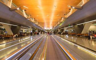 Interior of Hamad International Airport Terminal, Qatar