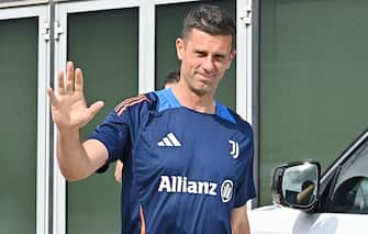 New Juventus head coach Thiago Motta  arrives at the J Medical to undergo Juventus' medical examinations in Turin, Italy, 08 July 2024.ANSA/ ALESSANDRO DI MARCO