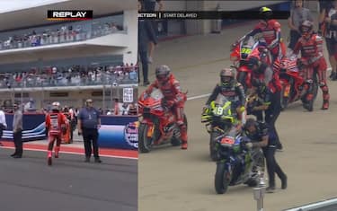 20.58 - Fuggi fuggi verso il box e partenza ritardata