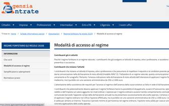 partita iva regime forfettario indicazione agenzia entrate