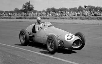 18 JUL 1953:  World champion Alberto Ascari of Italy seen at speed in his Ferrari during the British Grand Prix at Silverstone. Ascari finished in first place. Mandatory Credit: Allsport Hulton/Archive
