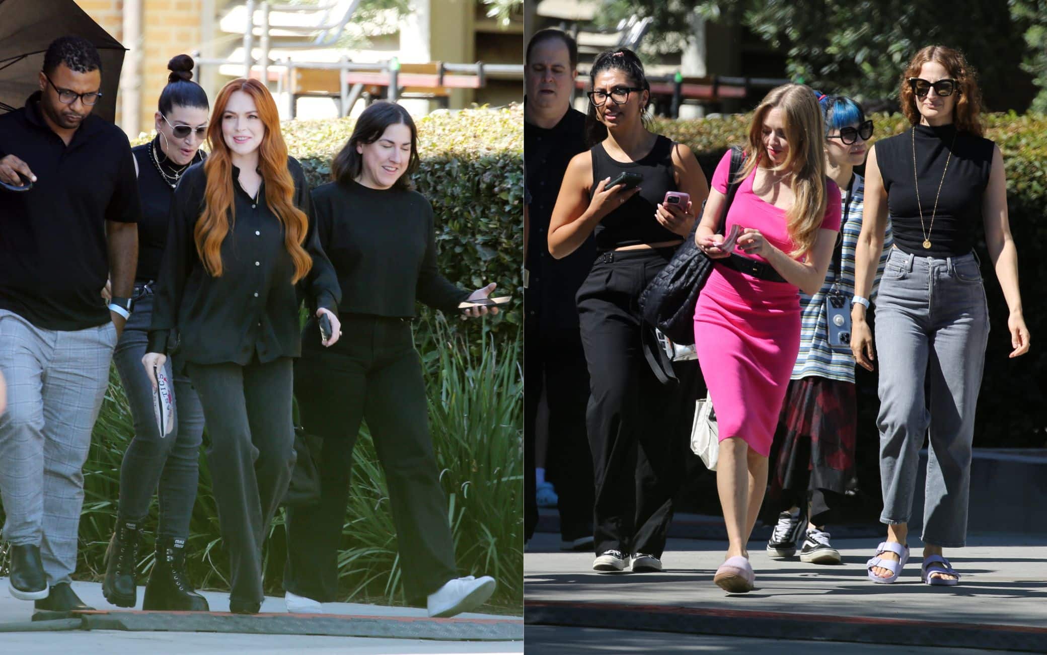 Lindsay Lohan e Amanda Seyfried sul set a Los Angeles Lindsay Lohan e Amanda Seyfried sul set a Los Angeles
