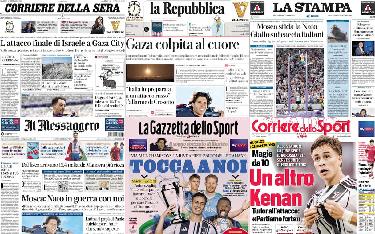 quotidiani di oggi prime pagine
