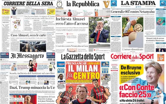 Le prime pagine dei quotidiani di oggi 6 agosto: la rassegna stampa