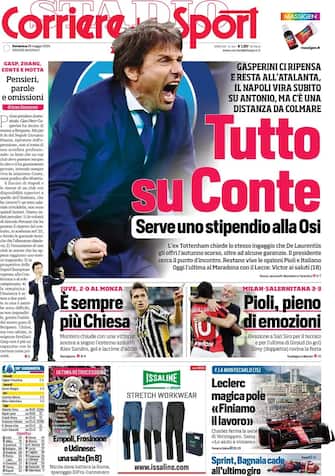 Prima pagina del Corriere dello Sport