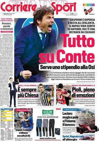 Prima pagina del Corriere dello Sport