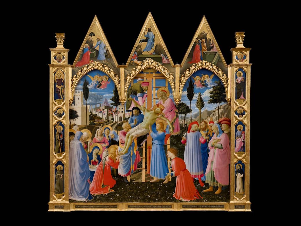 Guido di Pietro (Vicchio di Mugello, c. 1395 – Roma 1455), poi Fra’ Giovanni, detto il Beato Angelico. Pala di Santa Trinita (Deposizione dalla Croce) dopo il restauro, tempera su tavola. Foto Ottaviano Caruso