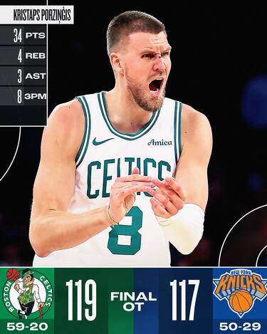 NEW YORK KNICKS-BOSTON CELTICS 117-119 (OT)