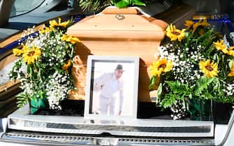 Roma, Funerali di Pietro Genuardi nella Chiesa degli Artisti. Nella Foto Arrivo del Feretro