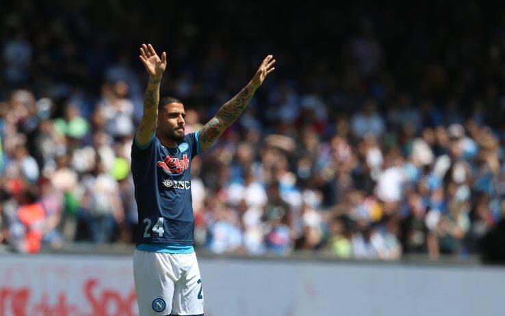 Insigne durante il riscaldamento di Napoli-Genoa