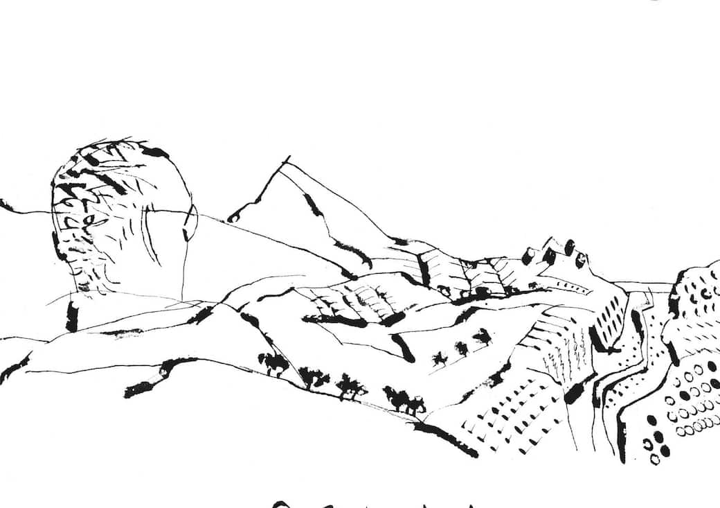 Un dettaglio della copertina di Le colline di fronte – Vita di Tullio Pericoli