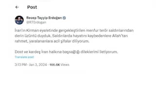 il tweet di erdogan