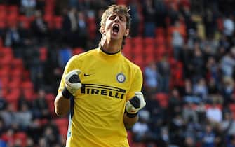 LONDON, ENGLAND - MARCH 25:  Raffaele Di Gennaro of Inter Milan celebrates after saving a penalty during the NextGen Series Final between Ajax U19 and Inter Milan U19 at Matchroom Stadium on March 25, 2012 in London, England.  (Photo by Christopher Lee/Getty Images)