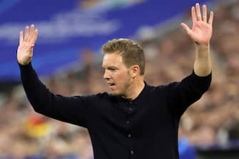epa11410649 Germany's head coach Julian Nagelsmann gestures during the UEFA EURO 2024 group A match between Germany and Scotland in Munich, Germany, 14 June 2024.  EPA/RONALD WITTEK