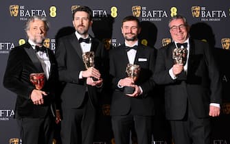 Mandatory Credit: Photo by Dave Hogan/Hogan Media/Shutterstock (15151224bz)
Paul Lambert, Stephen James, Rhys Salcombe and Gerd Nefzer, winners of the Best Special Visual Effects award for "Dune: Part Two"
78th British Academy Film Awards, Press Room, Royal Festival Hall, London, UK - 16 Feb 2025