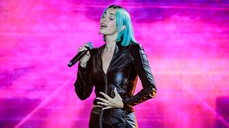 MILAN, ITALY - JUNE 11: Rose Villain performs at Arco Della Pace for Party Like A Deejay 2024 on June 08, 2024 in Milan, Italy. (Photo by Sergione Infuso/Corbis via Getty Images)