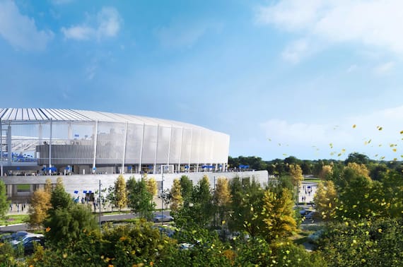 Venezia Stadium street view. Credit Populous