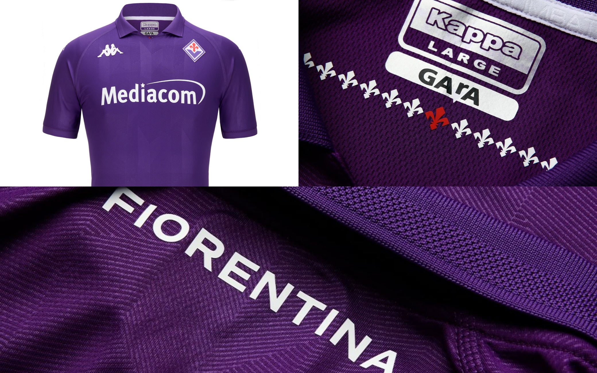 Kappa Maglia Ufficiale Fiorentina Home 2025-2026 – Kean Numero 20, Viola, 100% Poliestere