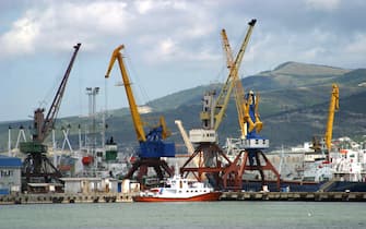 Fishermen boats at the port of Novorossisk