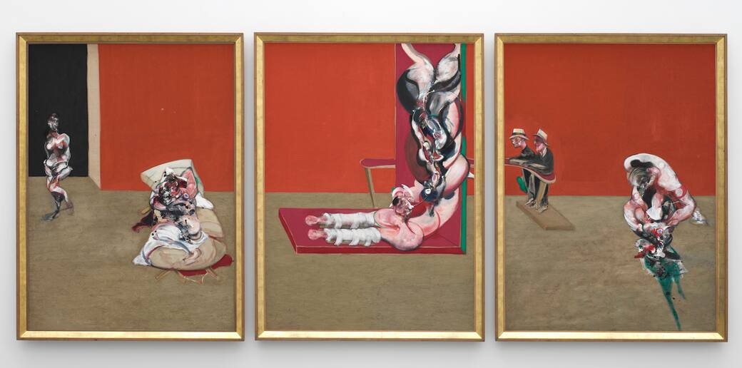  Francis Bacon (1909–1992), Crucifixion, 1965. Bayerische Staatsgemäldesammlungen, Sammlung Moderne Kunst at the Pinakothek der Moderne, Munich © Estate of Francis Bacon. All rights reserved. Photo: Bayerische Staatsgemäldesammlungen, Sibylle Forster