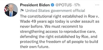 Joe Biden e Kamala Harris si impegnano a difendere il diritto all’interruzione di gravidanza, con una dichiarazione diffusa in occasione del 49esimo anniversario della storica sentenza della Corte Suprema “Roe versus Wade” che lo stabilì