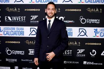 FC Inter's midfielder Hakan Calhanoglu in occasion of the 2023 edition of the event "Gran Gala Football AIC" organized by the Italian Footballers Association, in Milan, Italy, 04 December 2023. ANSA/MOURAD BALTI TOUATI

