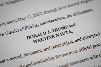 WASHINGTON, DC - JUNE 9: In this photo illustration, pages are viewed from the unsealed federal indictment of former U.S. President Donald Trump on June 9, 2023 in Washington, DC. Former U.S. President Donald Trump has been indicted on 37 felony counts in Special Counsel Jack Smith's classified documents probe.Â (Photo Illustration by Drew Angerer/Getty Images)