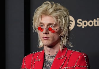 Machine Gun Kelly arrives at the Spotify's 2023 Best New Artist Party held at the Pacific Design Center in West Hollywood, CA on Thursday, February 2, 2023. (Photo By Sthanlee B. Mirador/Sipa USA)