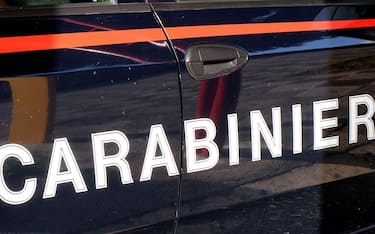 Side of a car of the Italian Carabinieri. Puglia, Italy. High quality photo