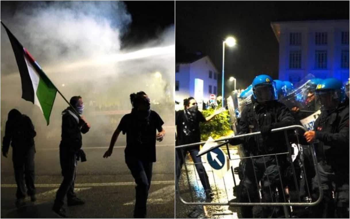 Italia Israele, scontri fra manifestanti e polizia: feriti due giornalisti Italia Israele, scontri fra manifestanti e polizia: feriti due giornalisti