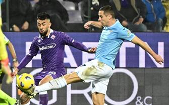 Fiorentina's foward Nicolas Gonzalez in action against Lazio's defender Adam Marusic during the Serie A soccer match ACF Fiorentina vs SS Lazio at Artemio Franchi Stadium in Florence, Italy, 26 February 2024
ANSA/CLAUDIO GIOVANNINI