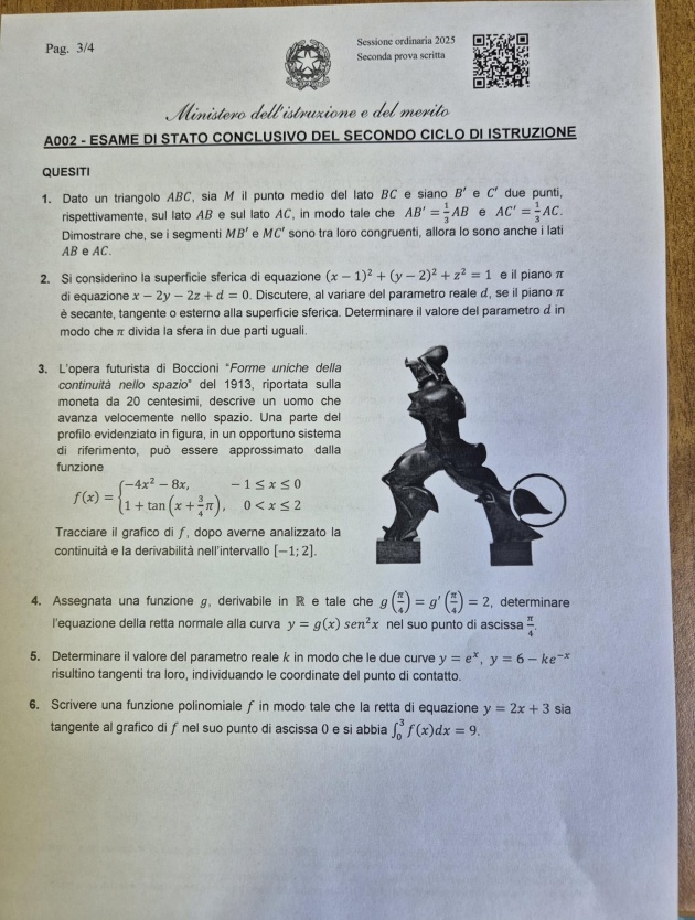 esame maturità seconda prova
