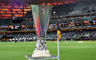 Europa League trophy is seen prior to the UEFA Europa League Final between Chelsea and Arsenal at Baku Olimpiya Stadionu on May 29, 2019 in Baku, Azerbaijan. (Photo by Etsuo Hara/Getty Images)