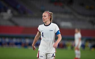TÓQUIO, TO - 21.07.2021: OLYMPIC GAMES TOKYO 2020 2021 TOKYO - Becky Sauerbrunn #4 from the United States during the soccer game between Sweden and the United States at the Tokyo 2020 Olympic Games held in 2021, in the city of Tokyo, Japan. (Photo by Richard Callis/Fotoarena/Sipa USA)
